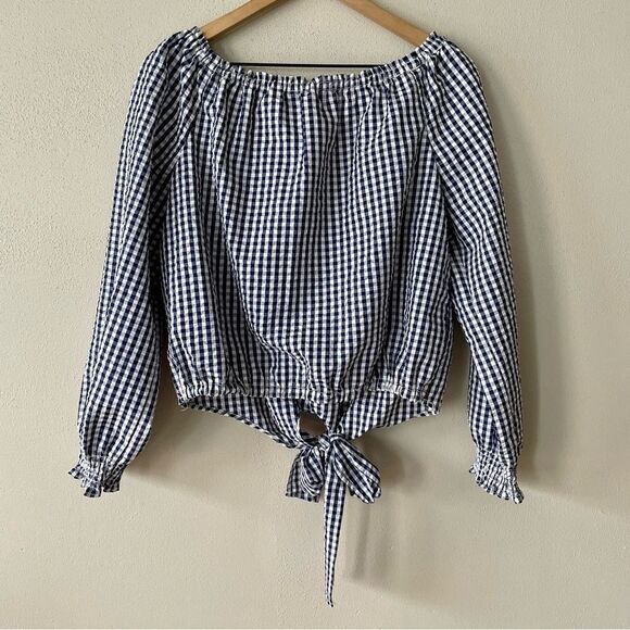 Sanctuary Claire Cotton Tie-Hem Gingham Top - Size: Medium - Picture 3 of 9